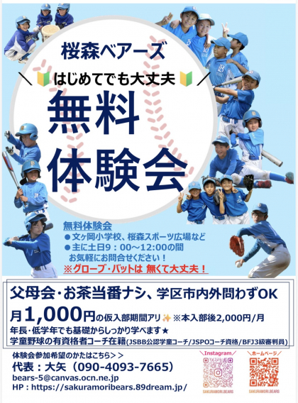 暖かくなりました、試しに野球をやってみませんか